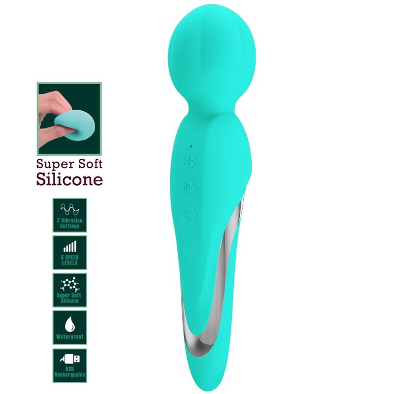 PRETTY LOVE - WALTER VIBRATOR WAND AQUA GREEN - 4