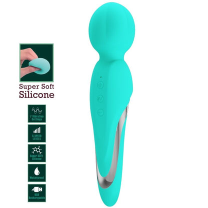 PRETTY LOVE - WALTER VIBRATOR WAND AQUA GREEN - 4