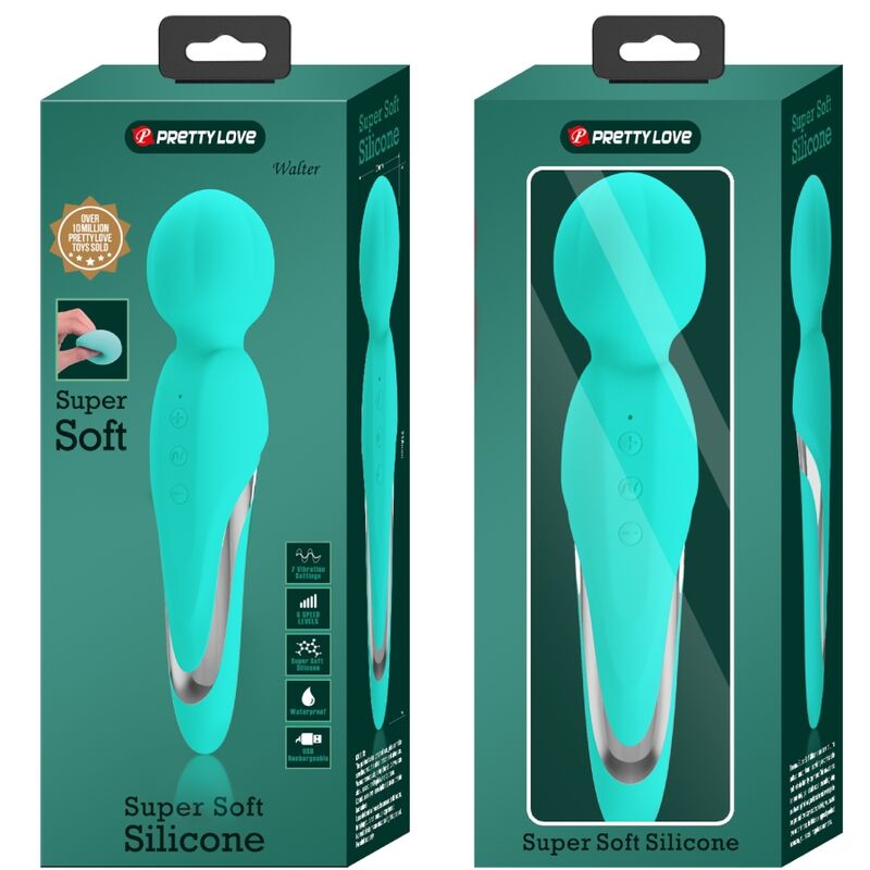 PRETTY LOVE - WALTER VIBRATOR WAND AQUA GREEN - 3