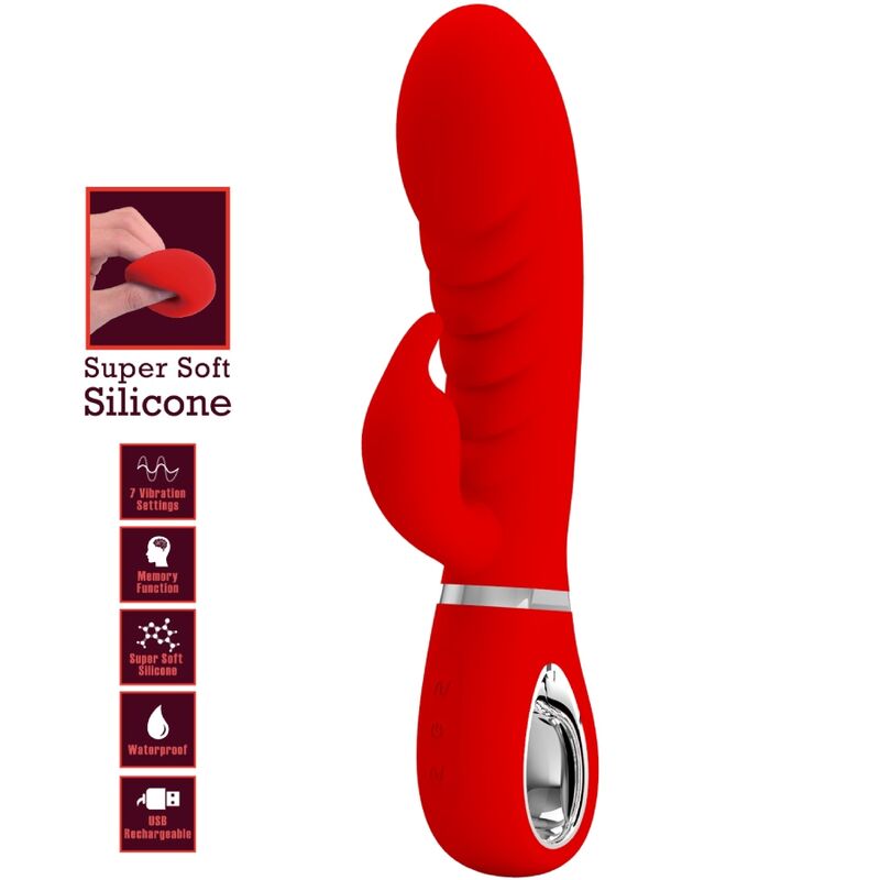 PRETTY LOVE - PRESCOTT MULTIFUNCTION G-SPOT VIBRATOR RED - 5