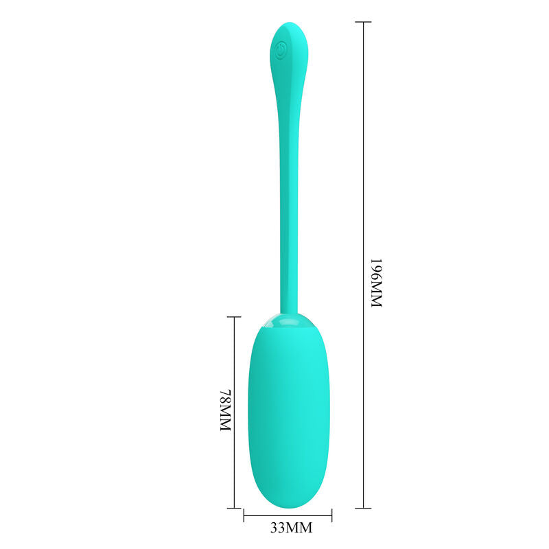 PRETTY LOVE - JULIUS WATERPROOF-RECHARGEABLE VIBRATING EGG AQUA GREEN - 4