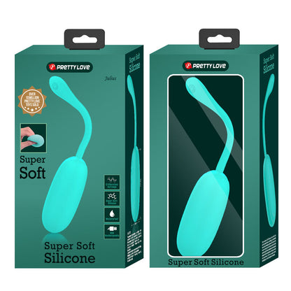 PRETTY LOVE - JULIUS WATERPROOF-RECHARGEABLE VIBRATING EGG AQUA GREEN - 3