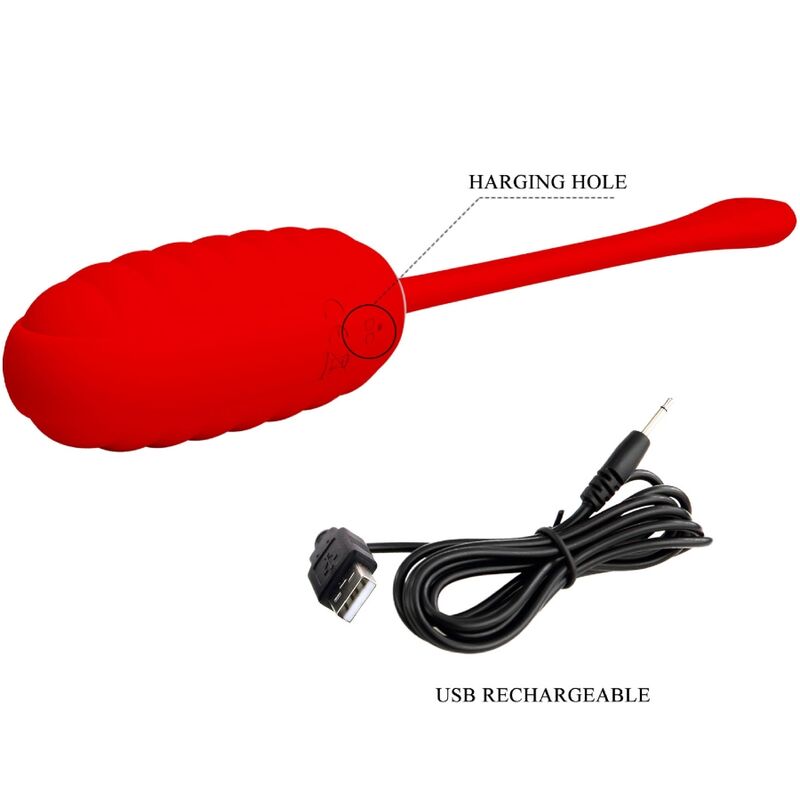 PRETTY LOVE - KIRK RECHARGEABLE VIBRATING EGG RED - 8