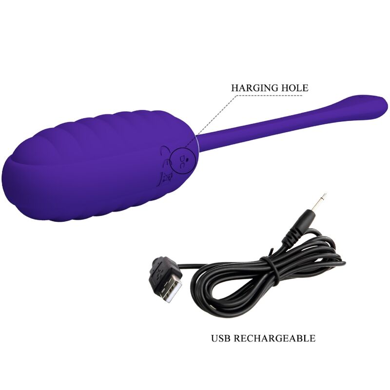 PRETTY LOVE - KIRK RECHARGEABLE VIBRATING EGG PURPLE - 7