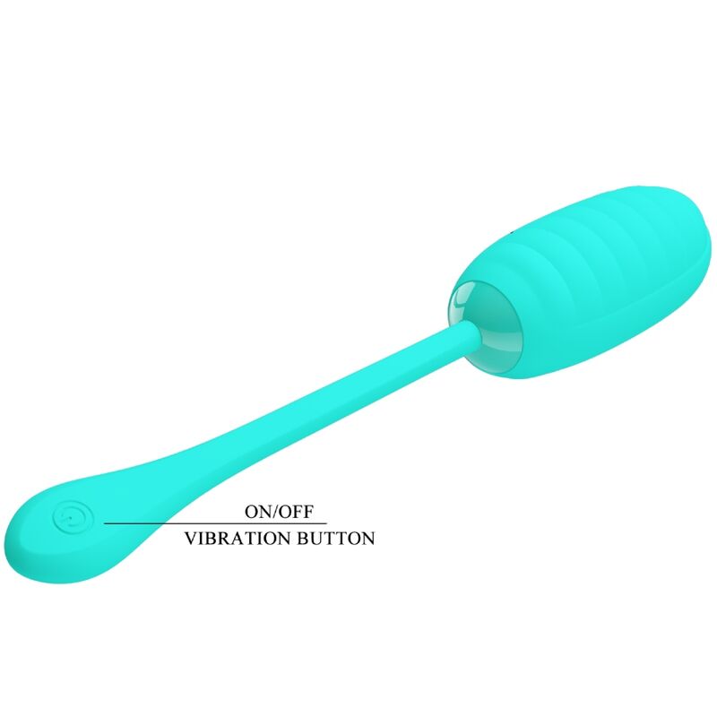 PRETTY LOVE - KIRK RECHARGEABLE VIBRATING EGG AQUA GREEN - 7