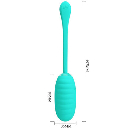 PRETTY LOVE - KIRK RECHARGEABLE VIBRATING EGG AQUA GREEN - 6