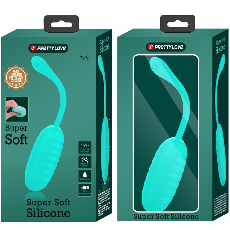 PRETTY LOVE - KIRK RECHARGEABLE VIBRATING EGG AQUA GREEN - 9