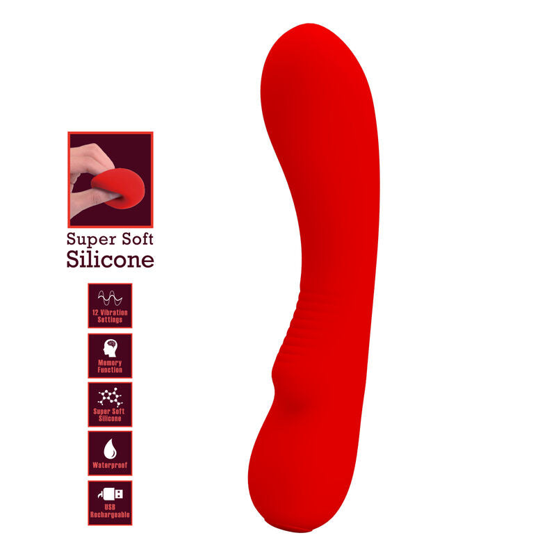 PRETTY LOVE - PRESCOTT RECHARGEABLE VIBRATOR RED - 6
