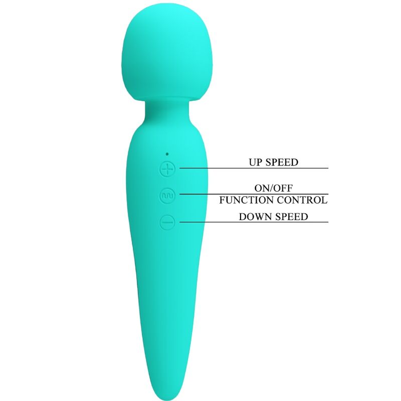 PRETTY LOVE - MEREDITH MASSAGER 12 VIBRATION MODES AQUA GREEN - 8