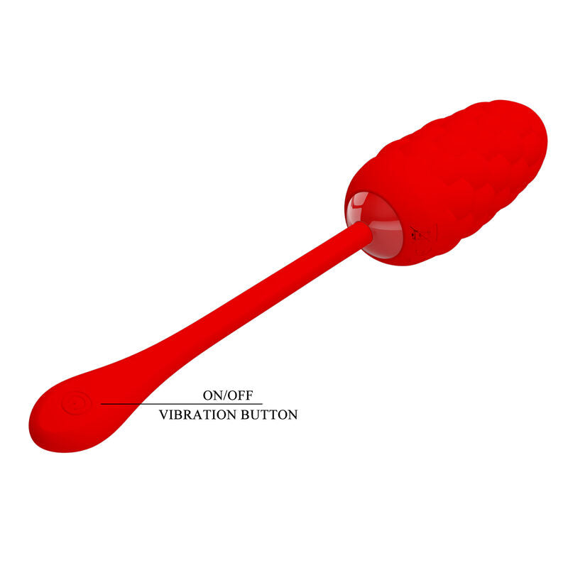 PRETTY LOVE - VIBRATING EGG WITH RED RECHARGEABLE MARINE TEXTURE - 6
