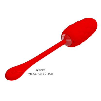 PRETTY LOVE - VIBRATING EGG WITH RED RECHARGEABLE MARINE TEXTURE - 6