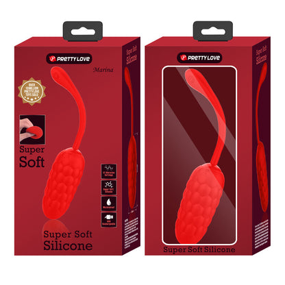 PRETTY LOVE - VIBRATING EGG WITH RED RECHARGEABLE MARINE TEXTURE - 4