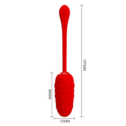 PRETTY LOVE - VIBRATING EGG WITH RED RECHARGEABLE MARINE TEXTURE - 3