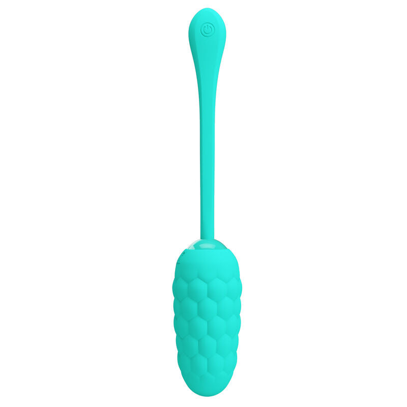 PRETTY LOVE - VIBRATING EGG WITH AQUA GREEN RECHARGEABLE MARINE TEXTURE - 7