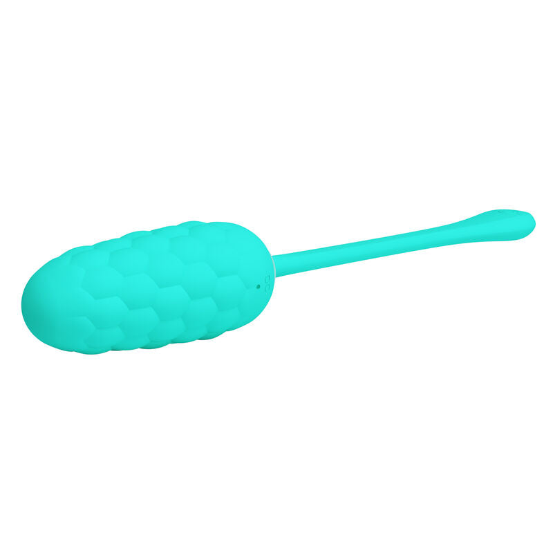 PRETTY LOVE - VIBRATING EGG WITH AQUA GREEN RECHARGEABLE MARINE TEXTURE - 6