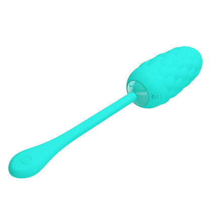 PRETTY LOVE - VIBRATING EGG WITH AQUA GREEN RECHARGEABLE MARINE TEXTURE - 3