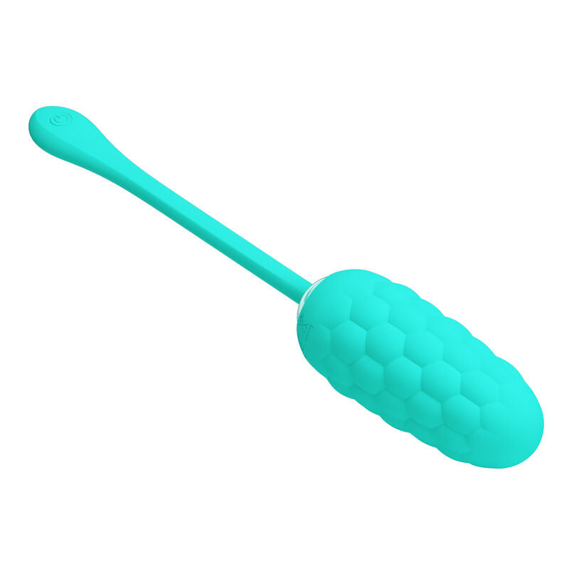 PRETTY LOVE - VIBRATING EGG WITH AQUA GREEN RECHARGEABLE MARINE TEXTURE - 9