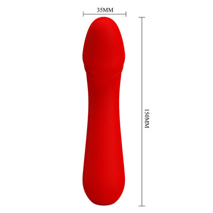 PRETTY LOVE - CETUS RECHARGEABLE VIBRATOR RED - 6