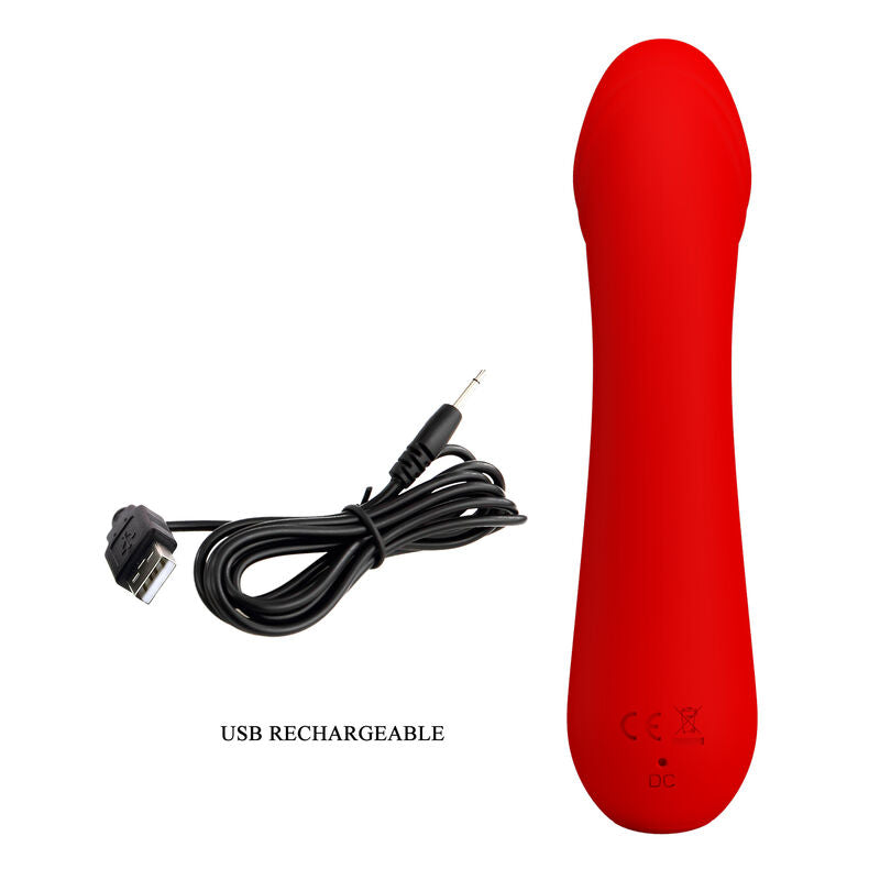 PRETTY LOVE - CETUS RECHARGEABLE VIBRATOR RED - 8