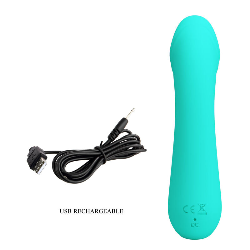 PRETTY LOVE - CETUS RECHARGEABLE VIBRATOR AQUA GREEN - 8