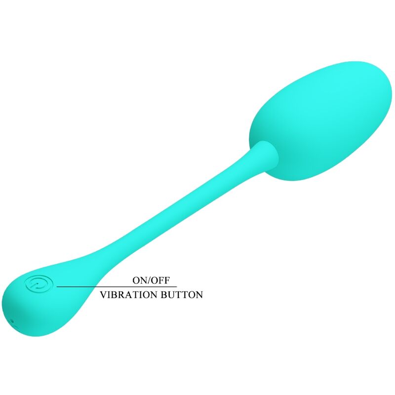 PRETTY LOVE - KNUCKER WATER GREEN RECHARGEABLE VIBRATING EGG - 7