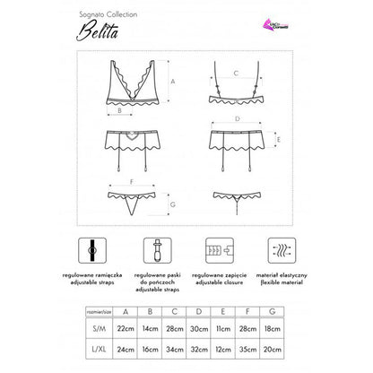 LIVCO CORSETTI FASHION - BELITA LC 90231 BRA + PANTY + GARTER BELT BLACK S/M - L/XL - 15