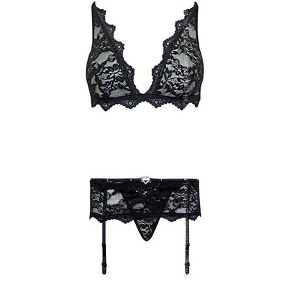 LIVCO CORSETTI FASHION - BELITA LC 90231 BRA + PANTY + GARTER BELT BLACK S/M - 1