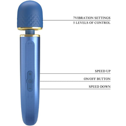 PRETTY LOVE - MASSAGER 7 VIBRATION MODES BLUE - 1