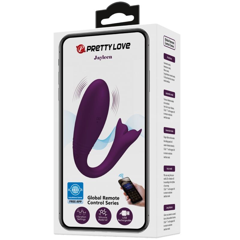 PRETTY LOVE - APP JAYLEEN VIBRATOR REMOTE CONTROL PURPLE