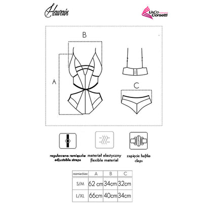 LIVCO CORSETTI FASHION - HAWAIN LC 90665 BODY BLACK L/XL - L/XL - 8