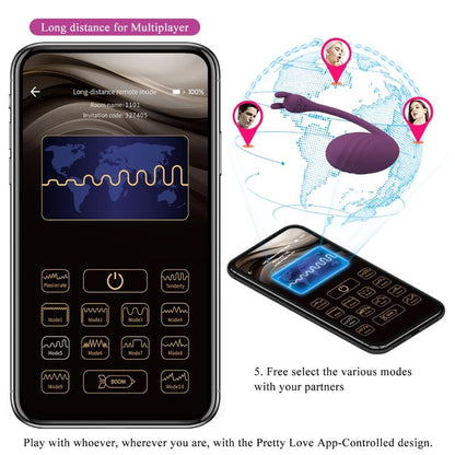 PRETTY LOVE - CATALINA VIBRATOR APP REMOTE CONTROL PURPLE - 3