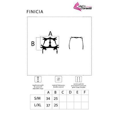 LIVCO CORSETTI FASHION - FINICIA LC90725 GARTER BELT BLACK L/XL - L/XL - 8