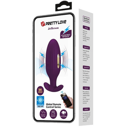 PRETTY LOVE - JEFFERSON PURPLE APP CONTROLLED BUTT PLUG