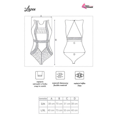 LIVCO CORSETTI FASHION - LIXPEN LC 90612 BODY BLACK - S/M - 8