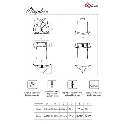 LIVCO CORSETTI FASHION - MAJALESA LC 90526 BRA + GARTER BELT + PANTY BLACK - L/XL - 7