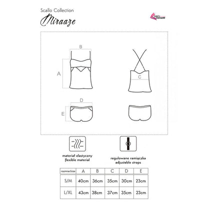 LIVCO CORSETTI FASHION - MIRAAZE LC 90567 SHIRT + SHORTS BLACK - S/M - 8