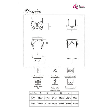 LIVCO CORSETTI FASHION - MORIDAM LC 90552 BRA + GARTER BELT + PANTY NEGRO - L/XL - 9