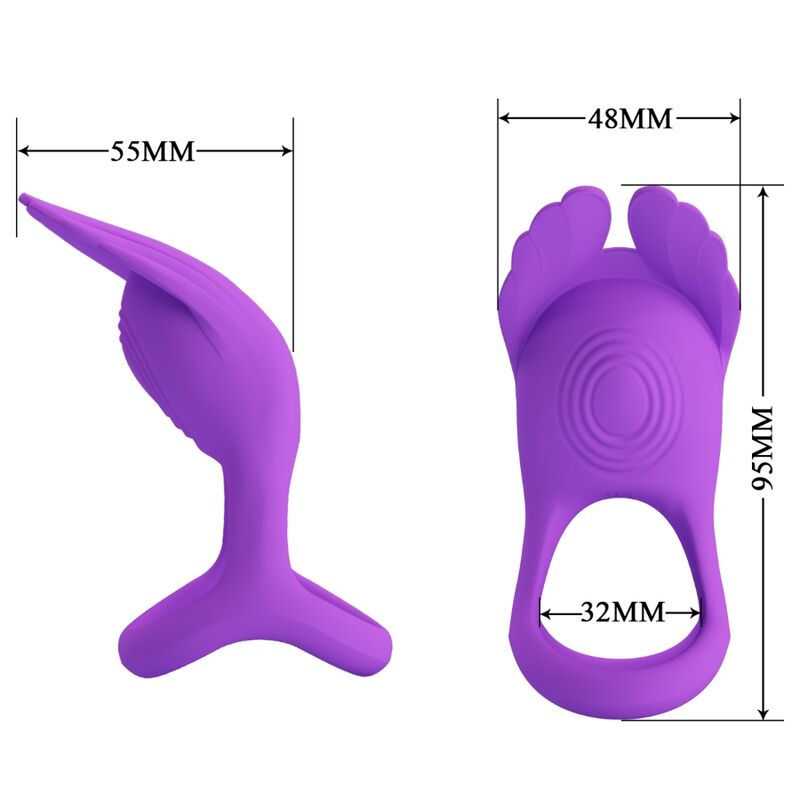 PRETTY LOVE - SILAS VIBRANT PENIS RING 7 VIBRATIONS PURPLE SILICONE - 4