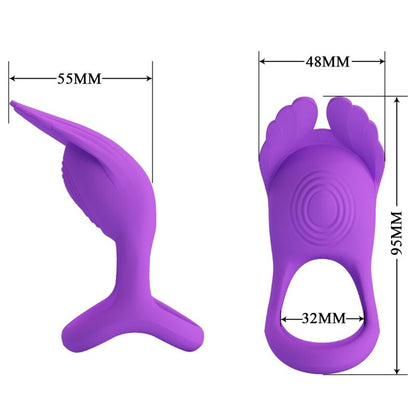 PRETTY LOVE - SILAS VIBRANT PENIS RING 7 VIBRATIONS PURPLE SILICONE - 4