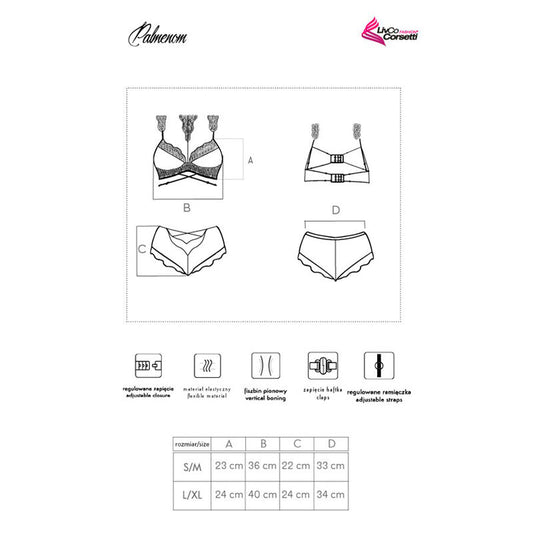 LIVCO CORSETTI FASHION - PALMENOM LC 90614 BRA + PANTY BLACK - 1