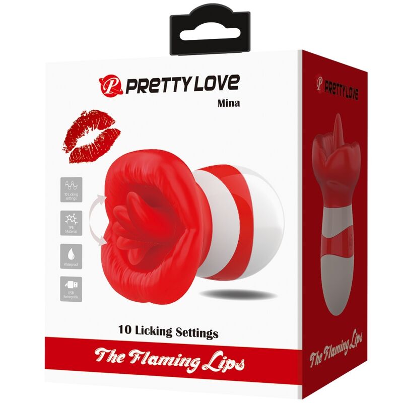 PRETTY LOVE - MINA TONGUE STIMULATOR LIGHT RED - 6