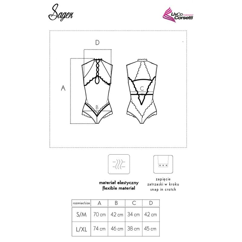 LIVCO CORSETTI FASHION - SAGEN LC 90694 BLACK BODY L/XL