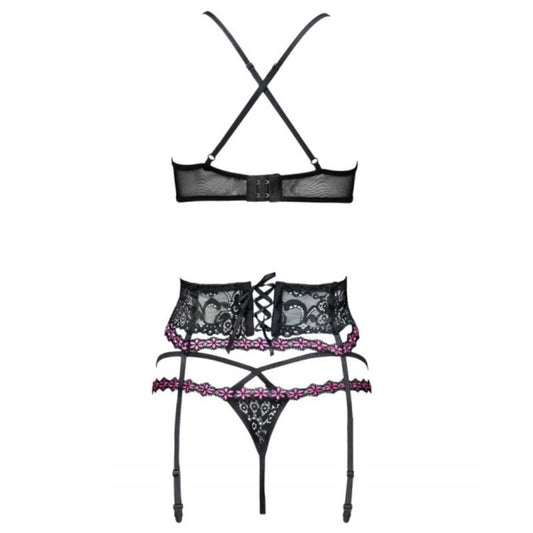 LIVCO CORSETTI FASHION - SNEHANA LC 90443 BRA + GARTER BELT + PANTY BLACK - 1