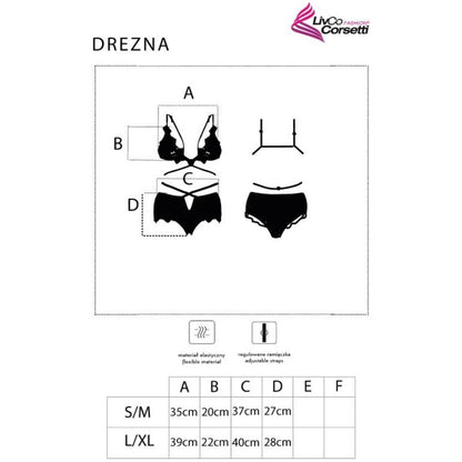 LIVCO CORSETTI FASHION - DREZNA LC 90733 BRA + BLACK PANTS L/XL