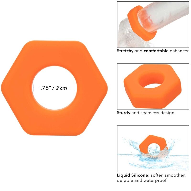 CALEXOTICS - ALPHA PROLONG SEXAGON RING ORANGE - 6