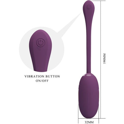 PRETTY LOVE - DOREEN PURPLE RECHARGEABLE VIBRATING EGG - 4