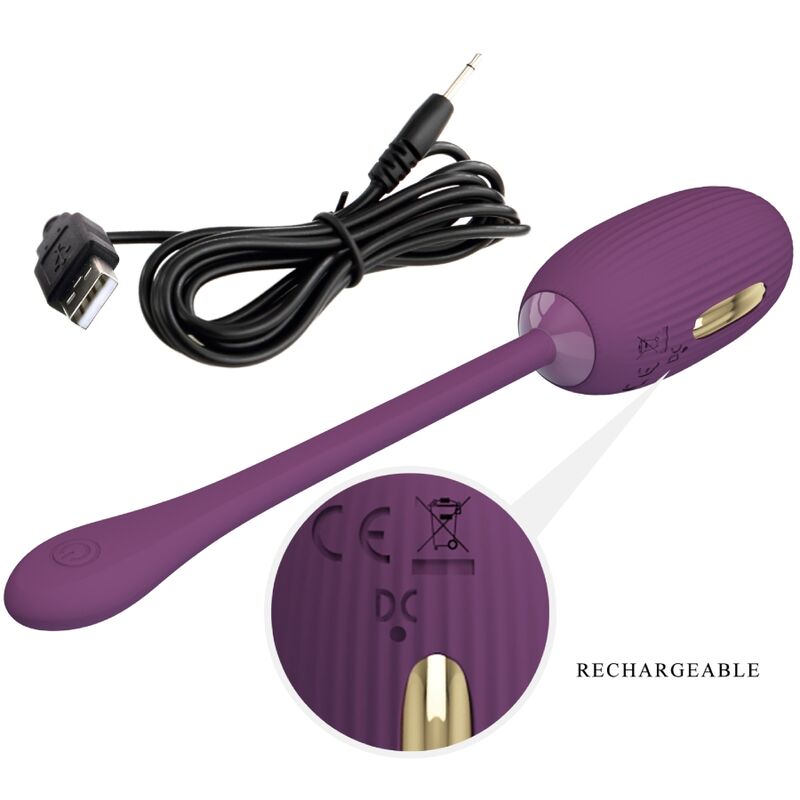 PRETTY LOVE - DOREEN PURPLE RECHARGEABLE VIBRATING EGG - 5