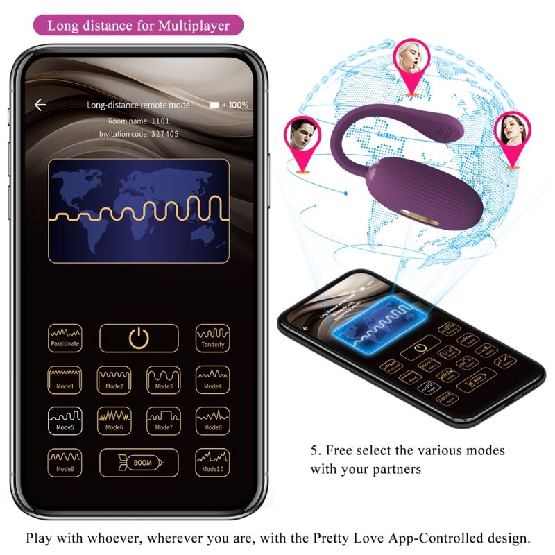 PRETTY LOVE - DOREEN PURPLE RECHARGEABLE VIBRATING EGG - 13