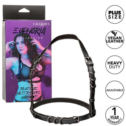 CALEXOTICS - EUPHORIA PLUS SIZE HALTER BUCKLE HARNESS BLACK - 4