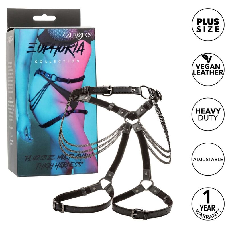 CALEXOTICS - EUPHORIA PLUS SIZE MULTI CHAIN THIGH HARNESS - 3